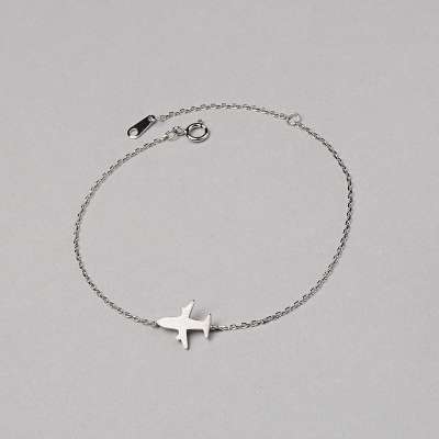 Minimalist Jewelry Adjustable Thin Chain 925 Sterling Silver Brushed Aircraft Bracelet