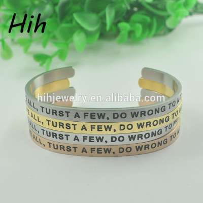 Custom New Trend Product Jewelry Polishing Brush Engraved Cuffs Wholesale Spiritual Products