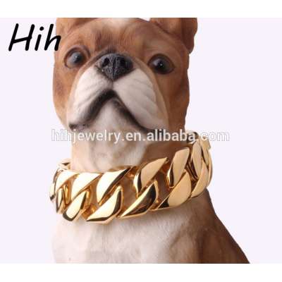 Hot sale fashion pet product gold stainless steel chain dog harness